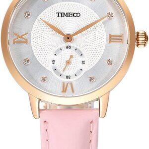 Womens Fashion Quartz Watch with Roman Numerals Fashion Diamond Leather Band Ana